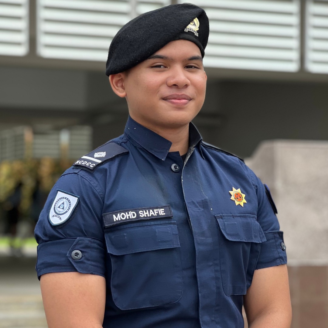 Mohammad Shafie is a Cadet Lieutenant from National Civil Defence Cadet Corps.