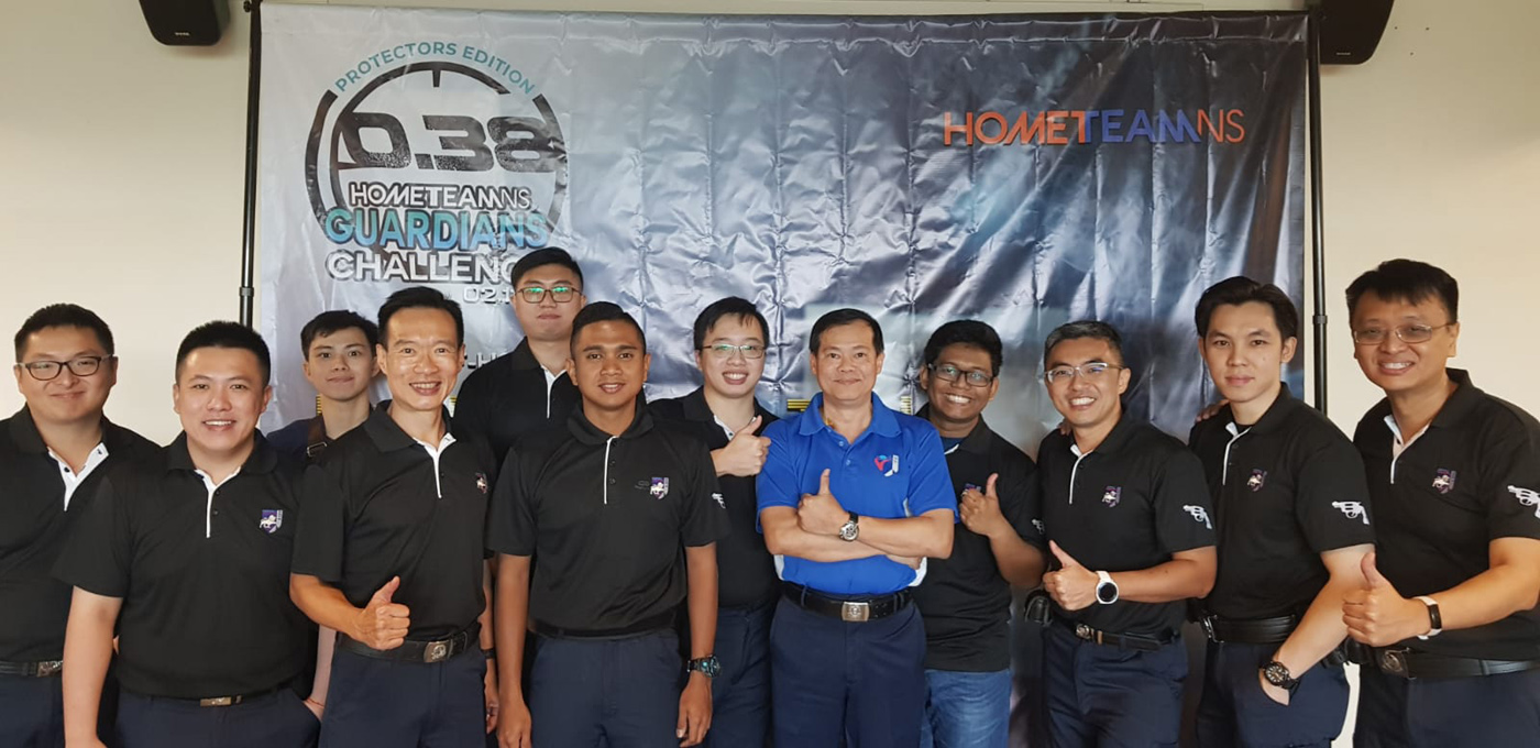 DAC (NS) Lok Weng Hoe (far right) with his fellow Home Team NSmen.