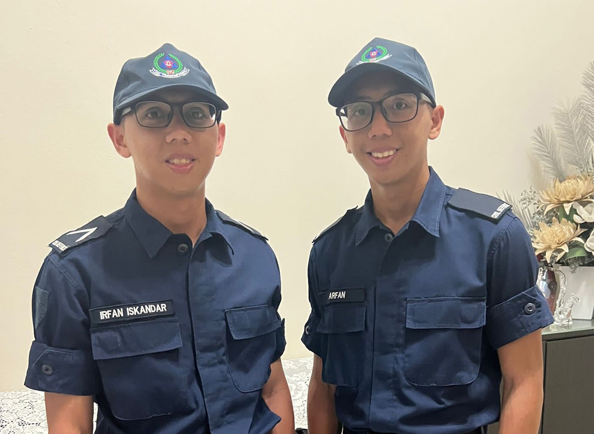 Seeing double? The brothers pictured during their training days.