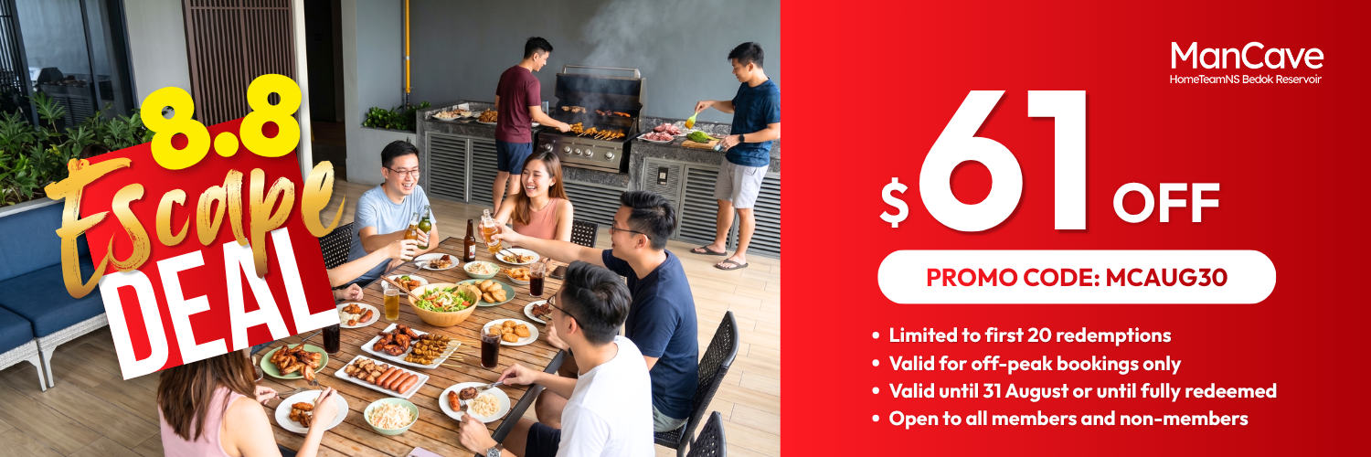 Mancave Bedok Reservoir 8.8 Escape Deal $61 OFF