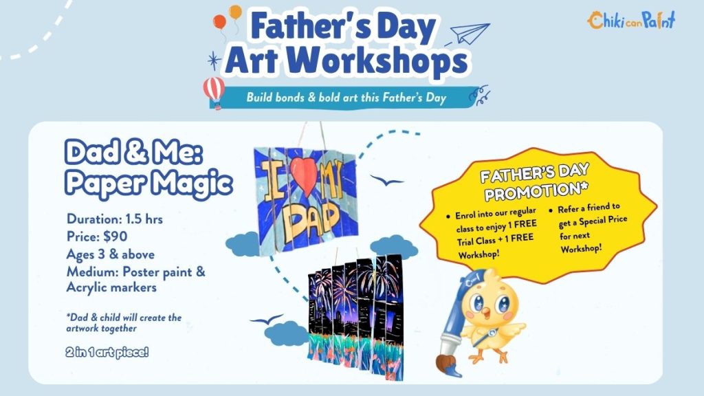 Chiki can Paint Art School 800wX450h Fathers Day dedicated webpage
