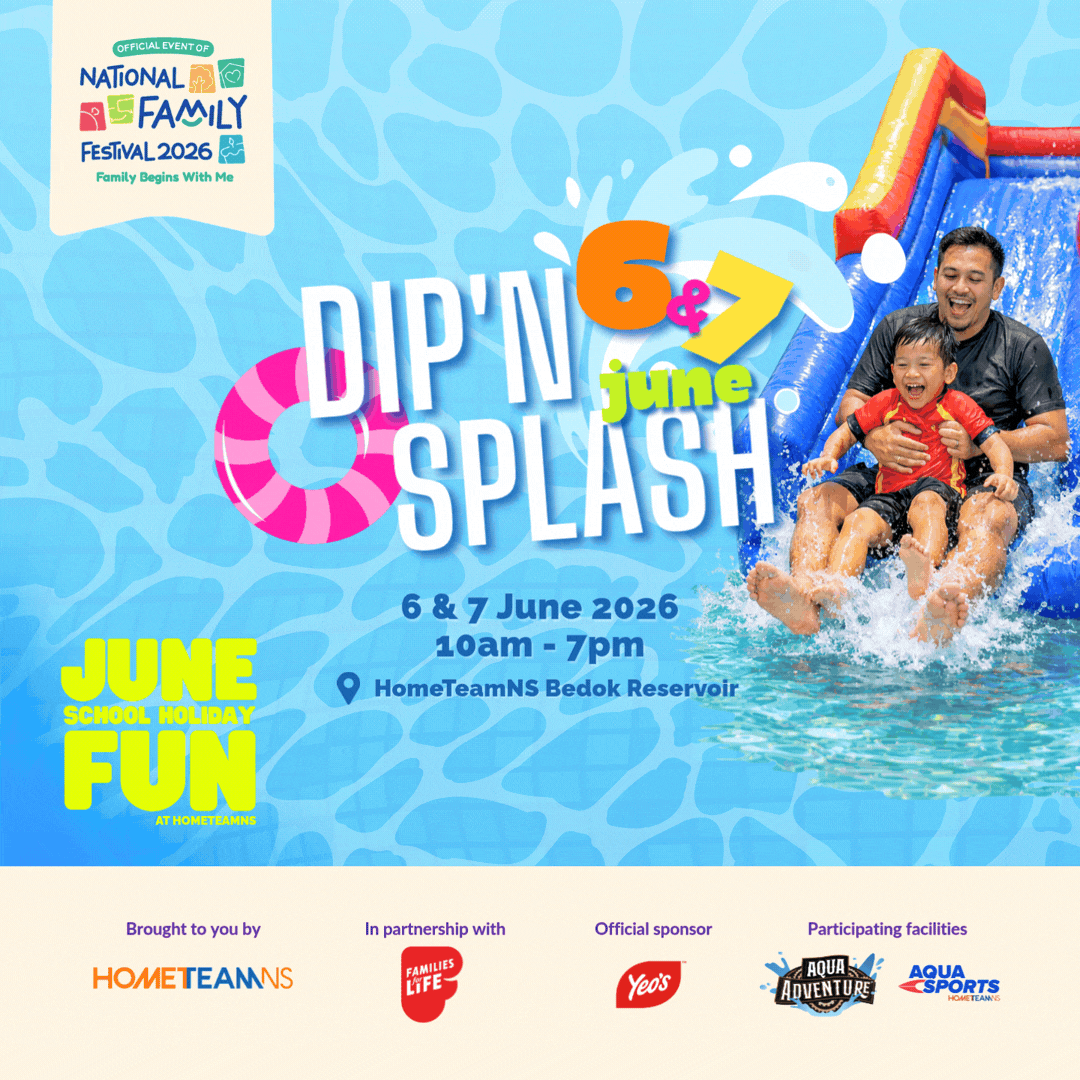 Dip 'N Splash 2026 at HomeTeamNS Bedok Reservoir Dip N Splash 2026 Official Mobile Banner