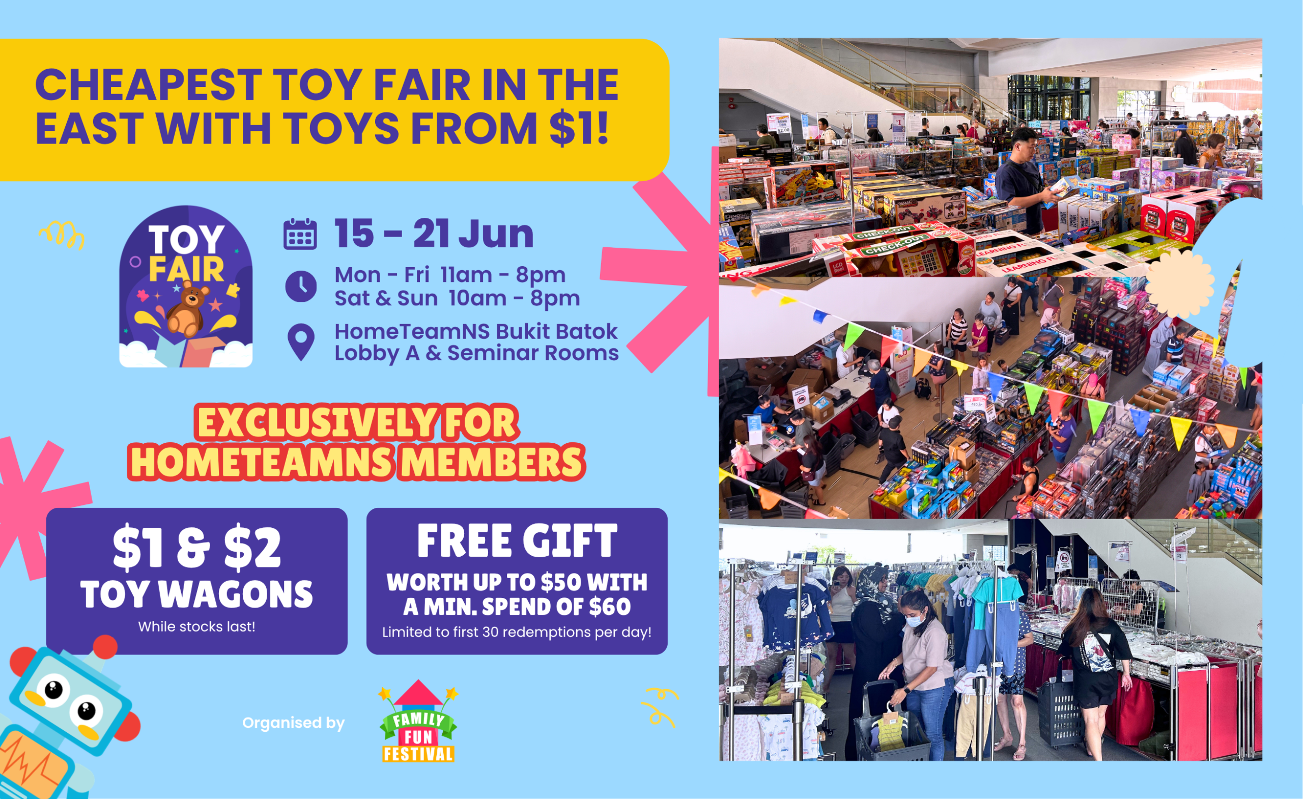 $1 Cheapest Toy Fair at HomeTeamNS Bedok Reservoir